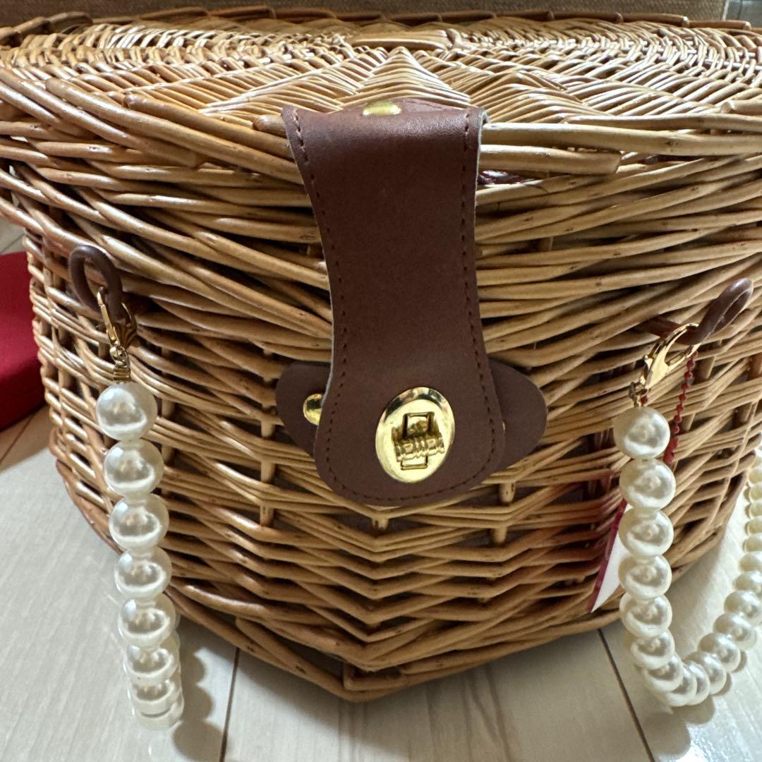 ☆美品☆かご ラッセル Russell ハート型バスケット ブラウン