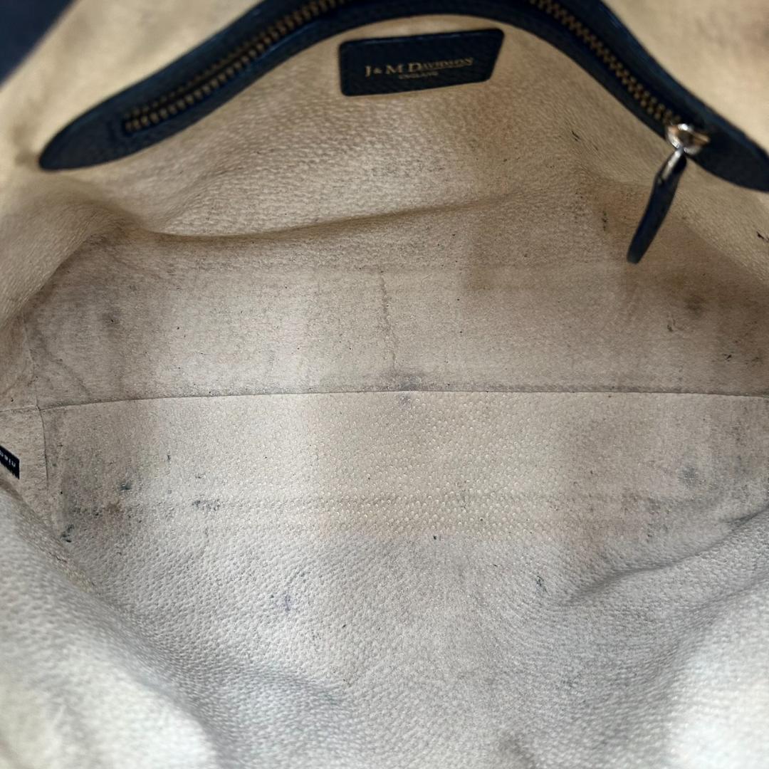 J&M DAVIDSON シボ革 A4収納可能 トートバッグ ハンドバッグ 黒