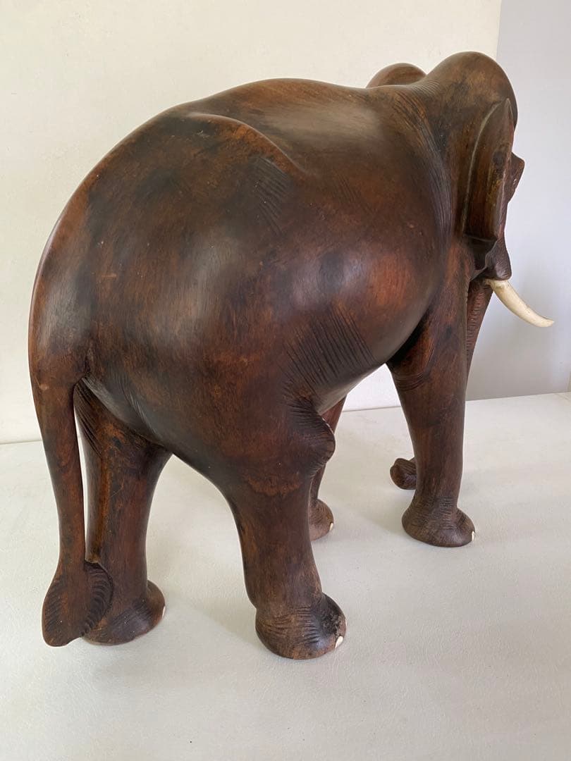 木製　象　置物　30cm 特大