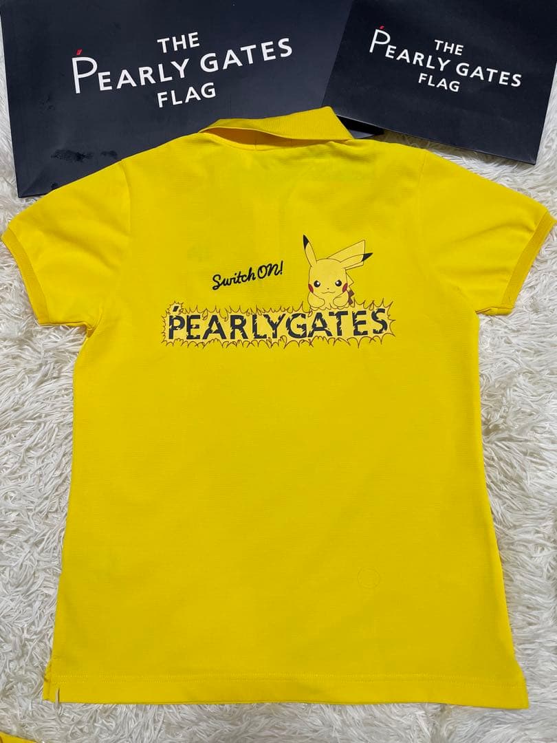 人気完売パーリーゲイツポケモンピカチュウ ボーダー調カノコ半袖ポロシャツサイズ2