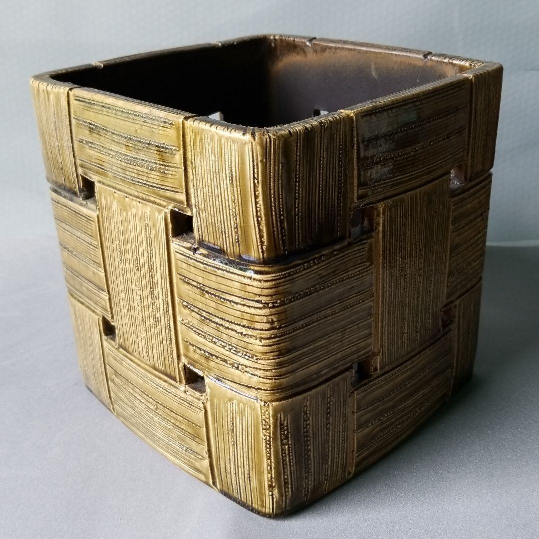 値下げしました⤵信楽焼 マガジンラック 茶 高さ３０cm