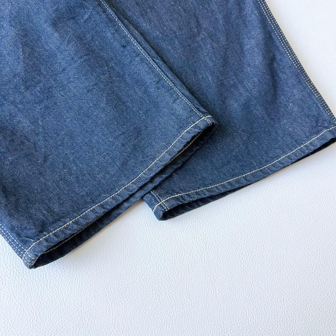4878【美品】45R 麦デニムの908ペインター　ワイドパンツ　M インディゴ