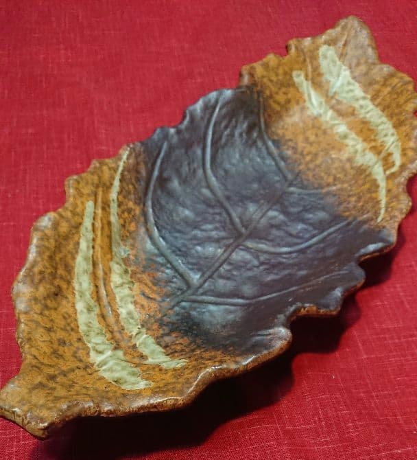 ♦プロが選ぶデザイン萬古焼大皿 ⬛南蛮一珍木の葉 ⬛４１cm特大長大皿 ２皿