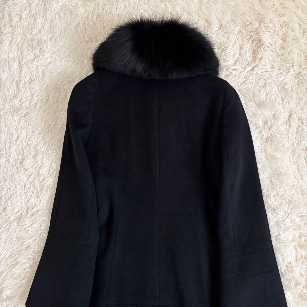 トゥービーシックス ロングコート フォックスファー ブラックAライン フレア袖