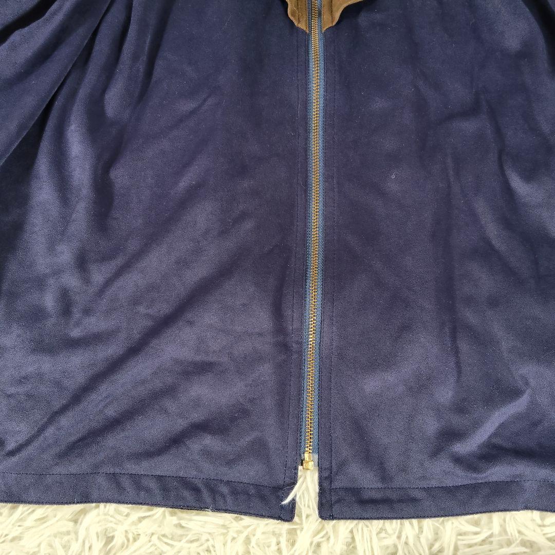 伊太利屋　ビジューコート　ネイビー　個性的　11A2　肩パッド