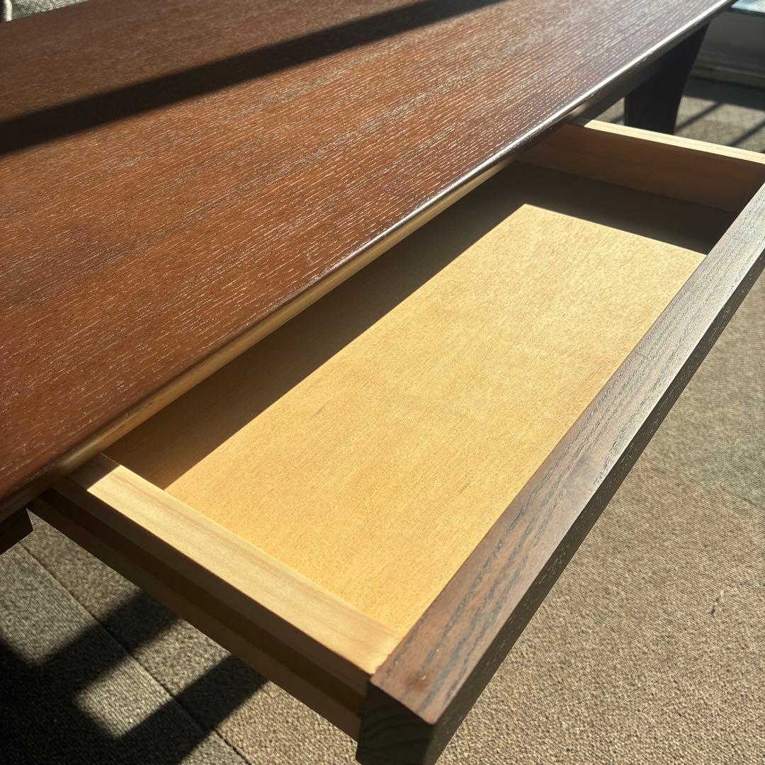 ダークブラウン木製センターテーブル