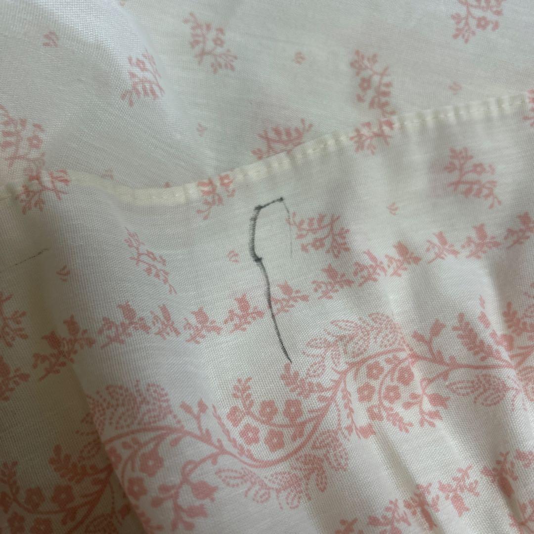 最終値下げ！！ アイボリーピンク花柄 フリル　カフェカーテン ４枚セット