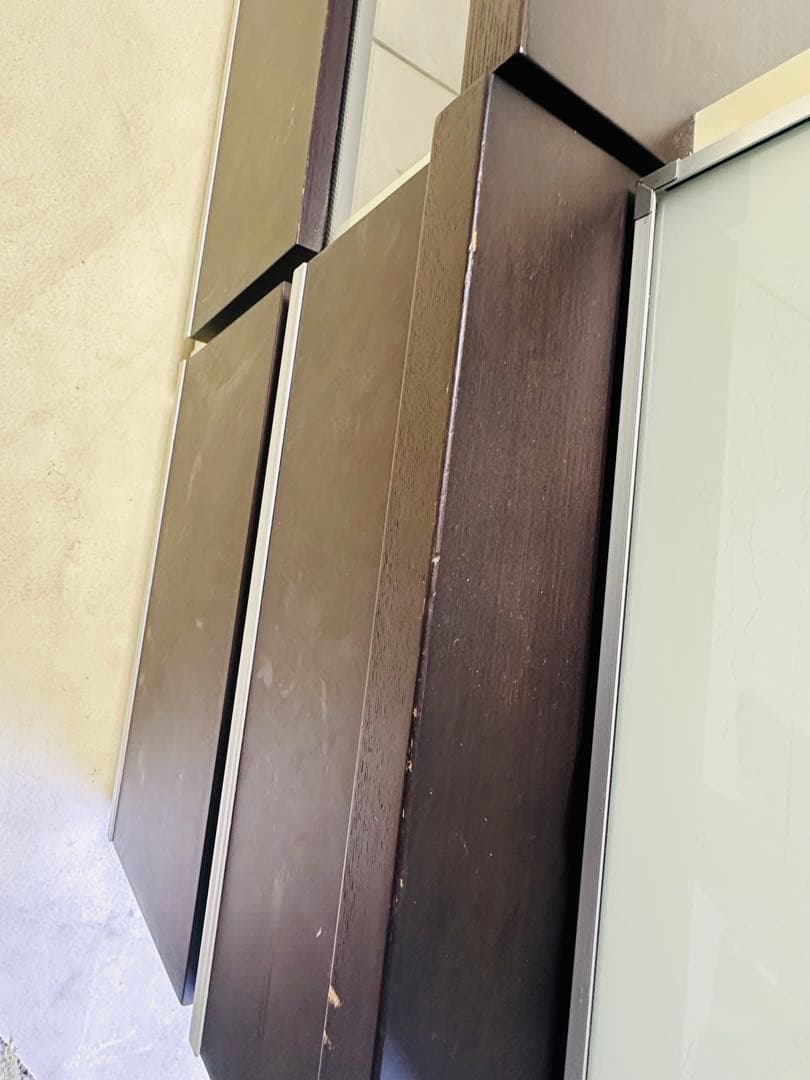 テレビ台 茶　ホワイト ガラス