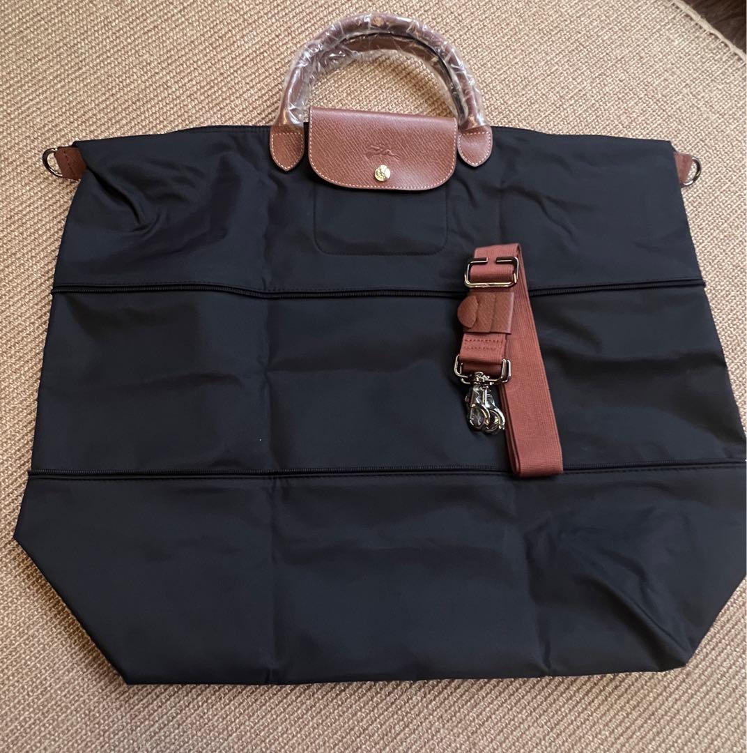 ロンシャン ルプリアージュ 拡張 大容量 ボストン 旅行　黒　ブラックhow