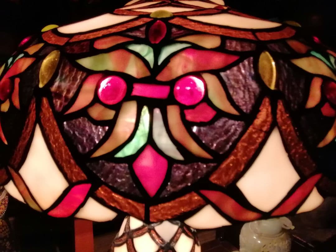 ステンドグラスランプ特大　アンティーク　骨董