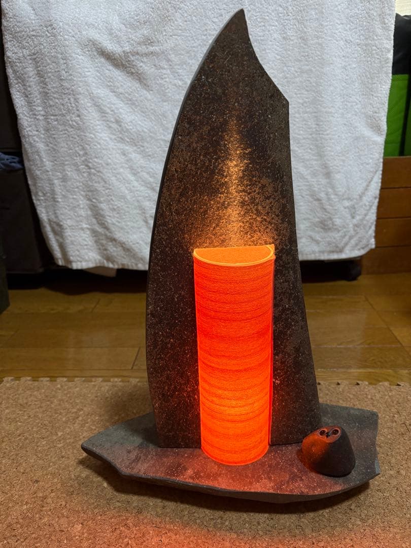 ふくろう　石製　照明 フクロウ 不苦労　室内照明　インテリア　置物　縁起物