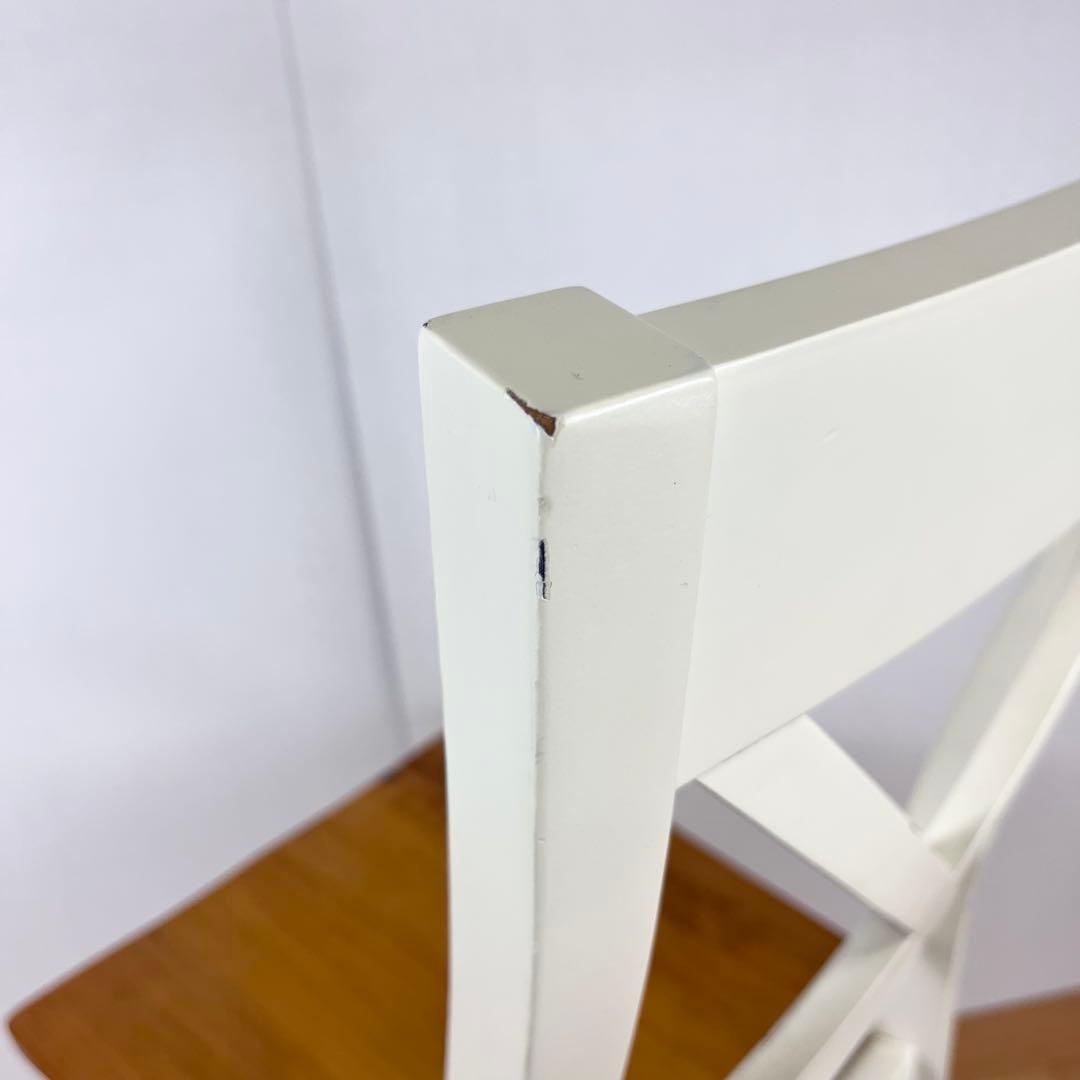 ビンテージ風 ダイニングチェア 木製チェア ホワイトフレーム ナチュラル座面