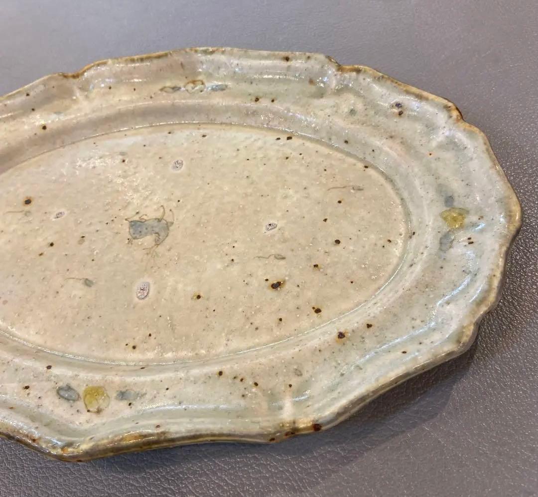 【新品未使用】コウホ窯　市野吉記　オーバル皿　安南手　楕円皿