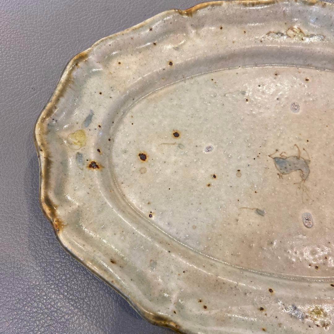 【新品未使用】コウホ窯　市野吉記　オーバル皿　安南手　楕円皿