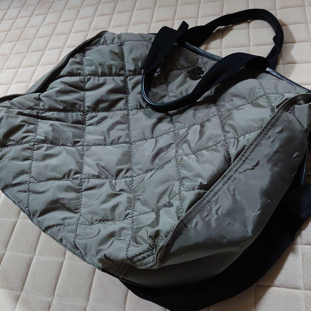 タイムセールMONCLERグレー キルティング トートバッグ