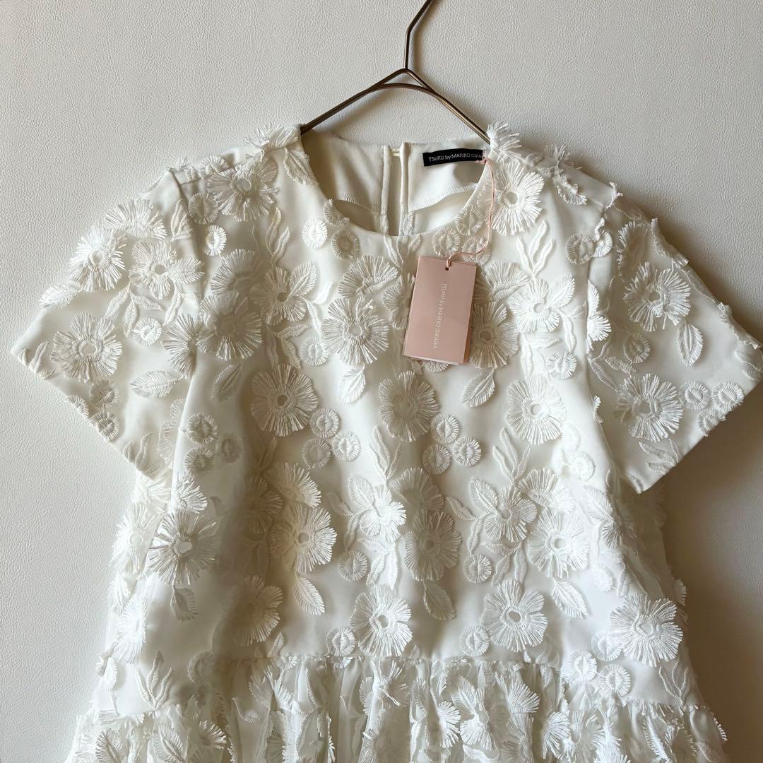 新品タグ付✨ツルバイマリコオイカワ　フラワーレースペプラムブラウス　プリマベーラ