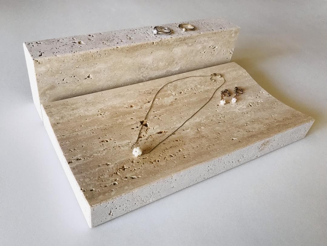 天然大理石プレート　トレイ　2個セット　アクセサリー　ディスプレイ　送料無料