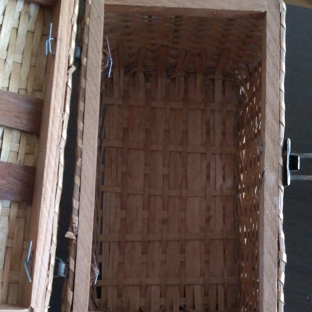 60年前の宝物天然竹細工ミニバスケット　手提げ小物入れ