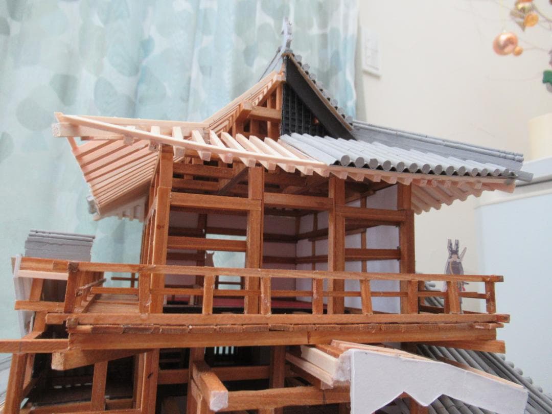 【自作品】国宝犬山城構造模型　縮尺約１／５０　高さ約５５ｃｍ