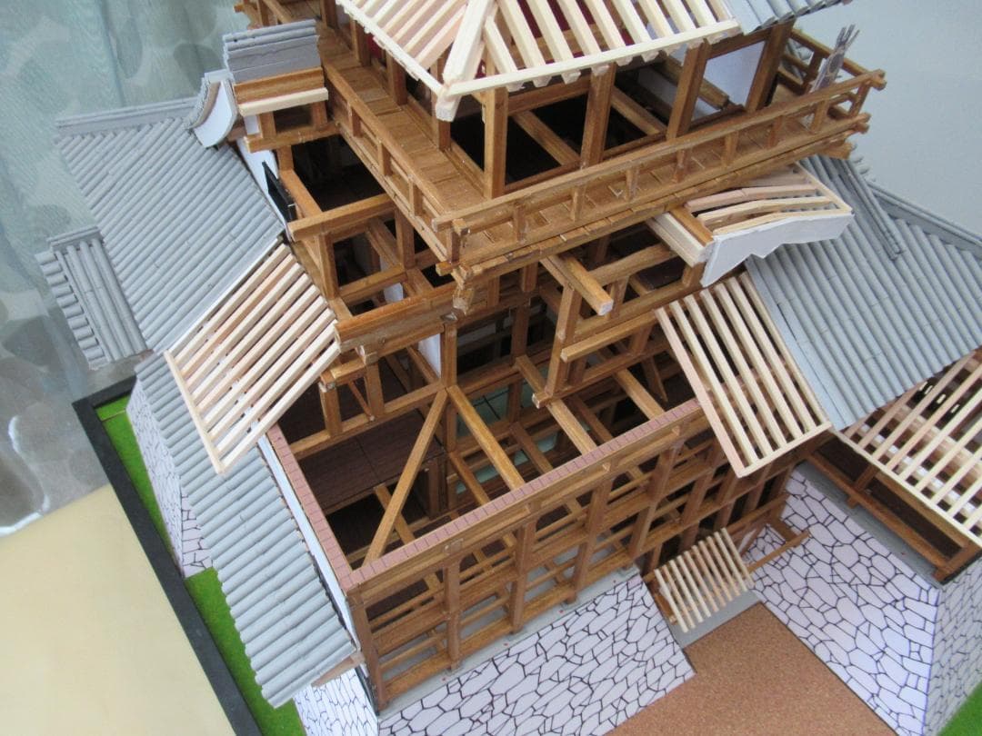 【自作品】国宝犬山城構造模型　縮尺約１／５０　高さ約５５ｃｍ