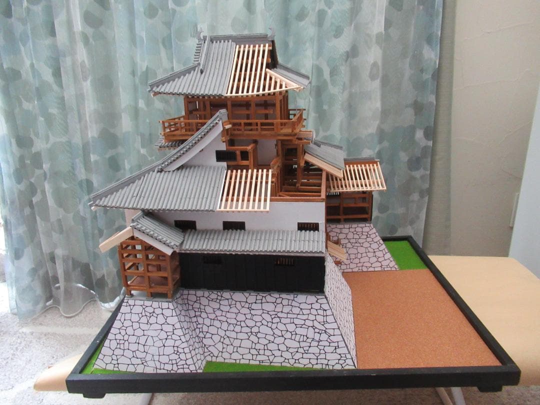 【自作品】国宝犬山城構造模型　縮尺約１／５０　高さ約５５ｃｍ