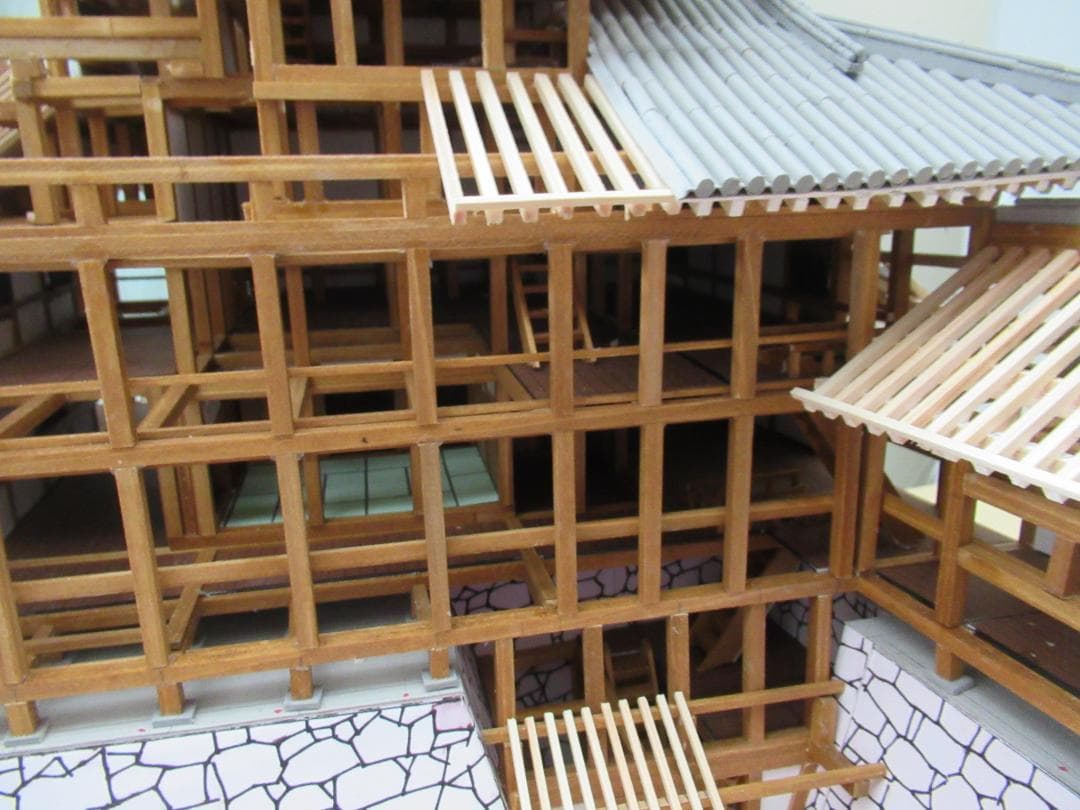 【自作品】国宝犬山城構造模型　縮尺約１／５０　高さ約５５ｃｍ