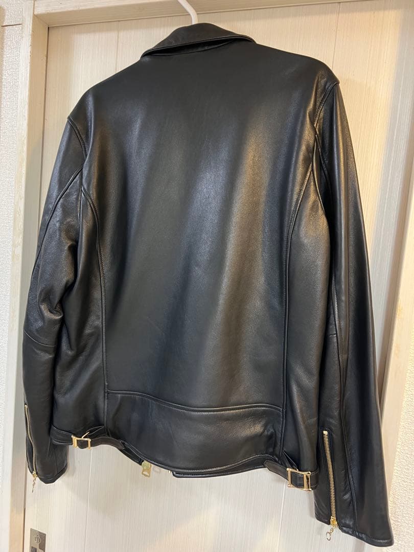 【ほぼ新品】レトログレード東京 革ジャン シープレザー　ブラック×ゴールド　L