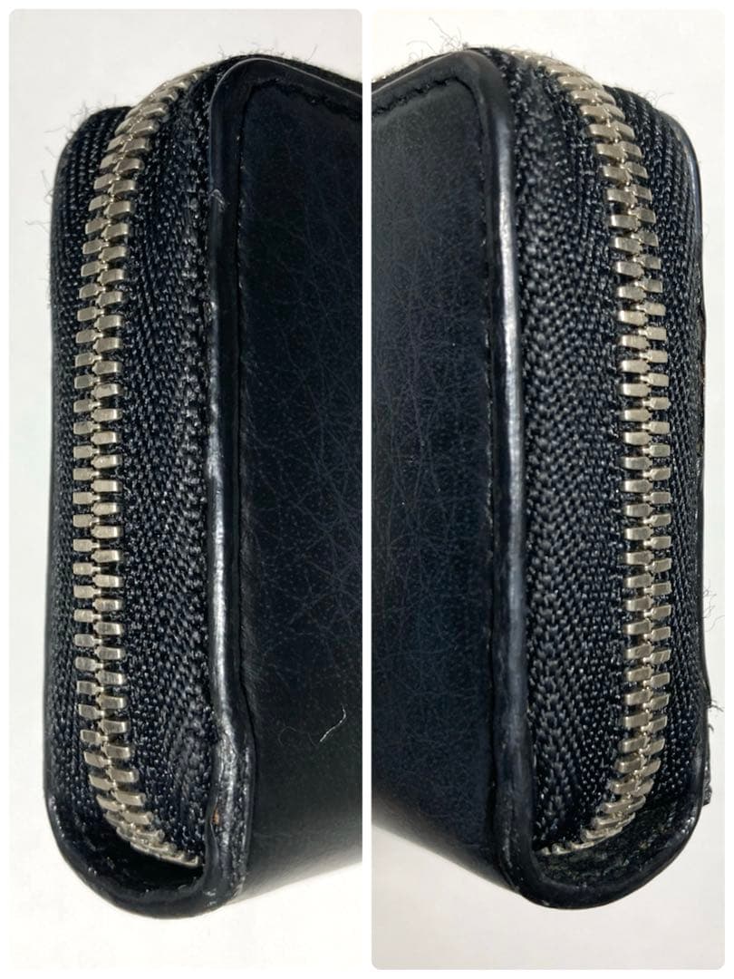 良品　バレンシアガ　レザー　カードケース　ケース　ブラック系