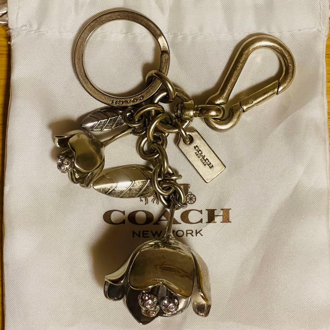 【新品】COACH ティーローズ アンティークフラワー キーホルダー キーリング