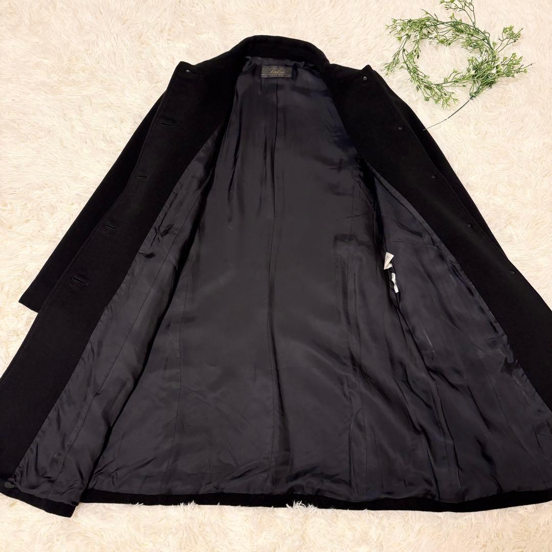 【極美品✨】Leilian カシミヤ100% ロングコート 黒 日本製 Lサイズ