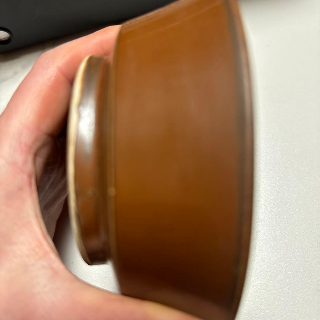 宋代 青磁 定窯　耀州 赤釉 柿紅釉 水冼 茶碗