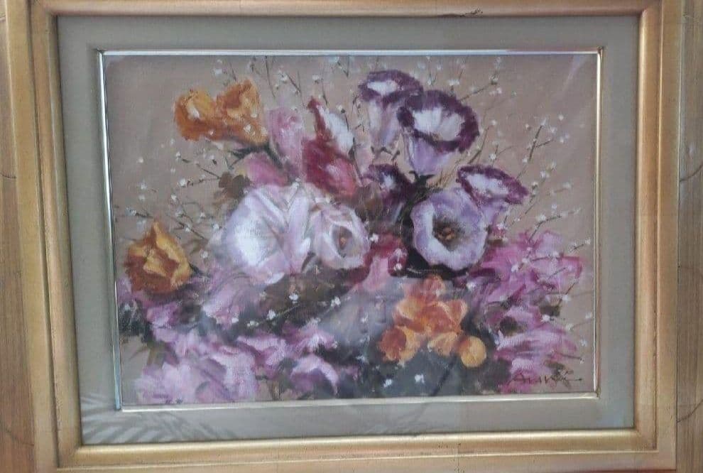 一枚の繪　画家荒木 義太郎さん　絵 花 インテリア 絵画