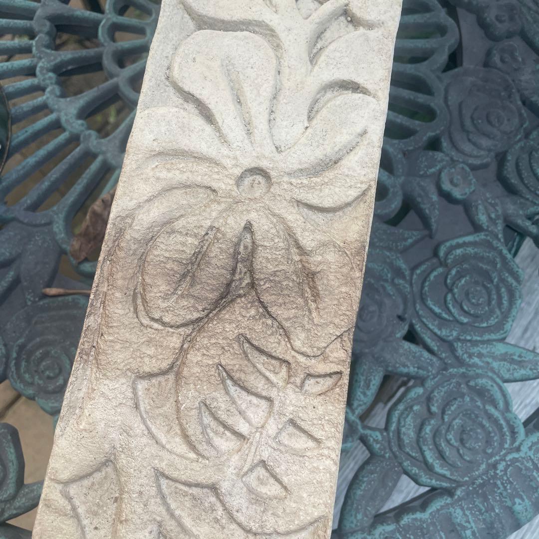 バリ　アジアン石彫りハイビスカスガーデニング立水栓　水栓柱　砂石風　エクステリア