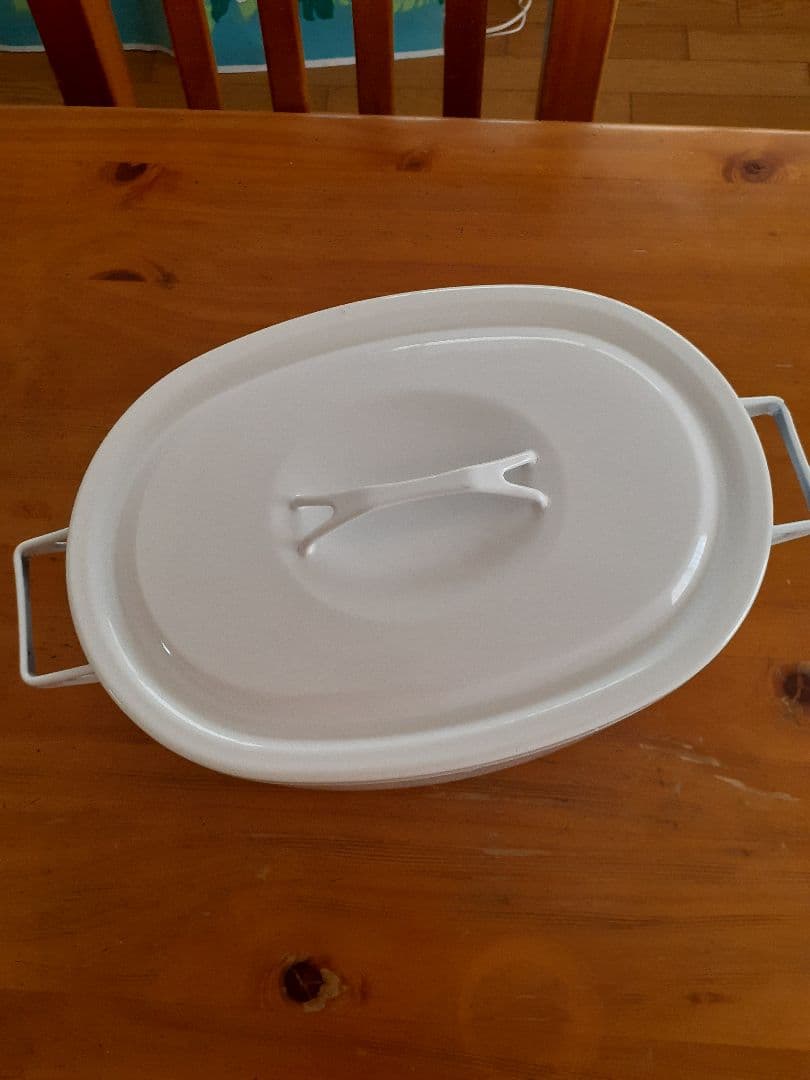 値下げ　ビンテージ　FINEL/ARABIA ホーロー　オーバル型　両手鍋　C