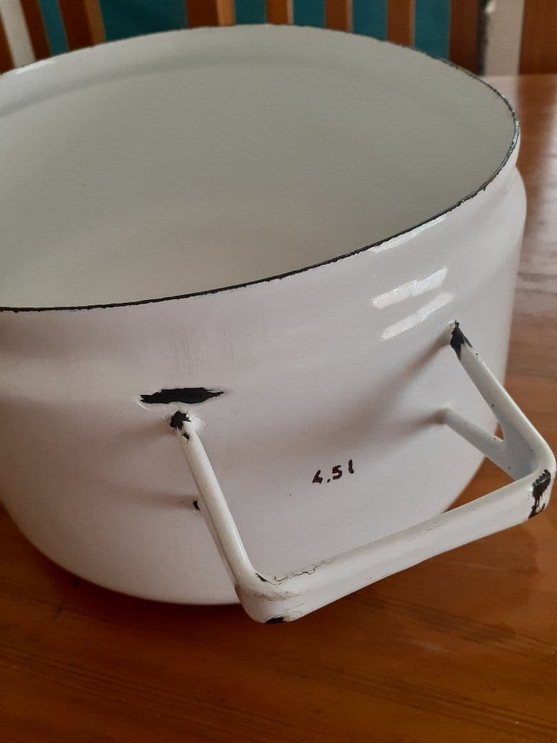 値下げ　ビンテージ　FINEL/ARABIA ホーロー　オーバル型　両手鍋　C