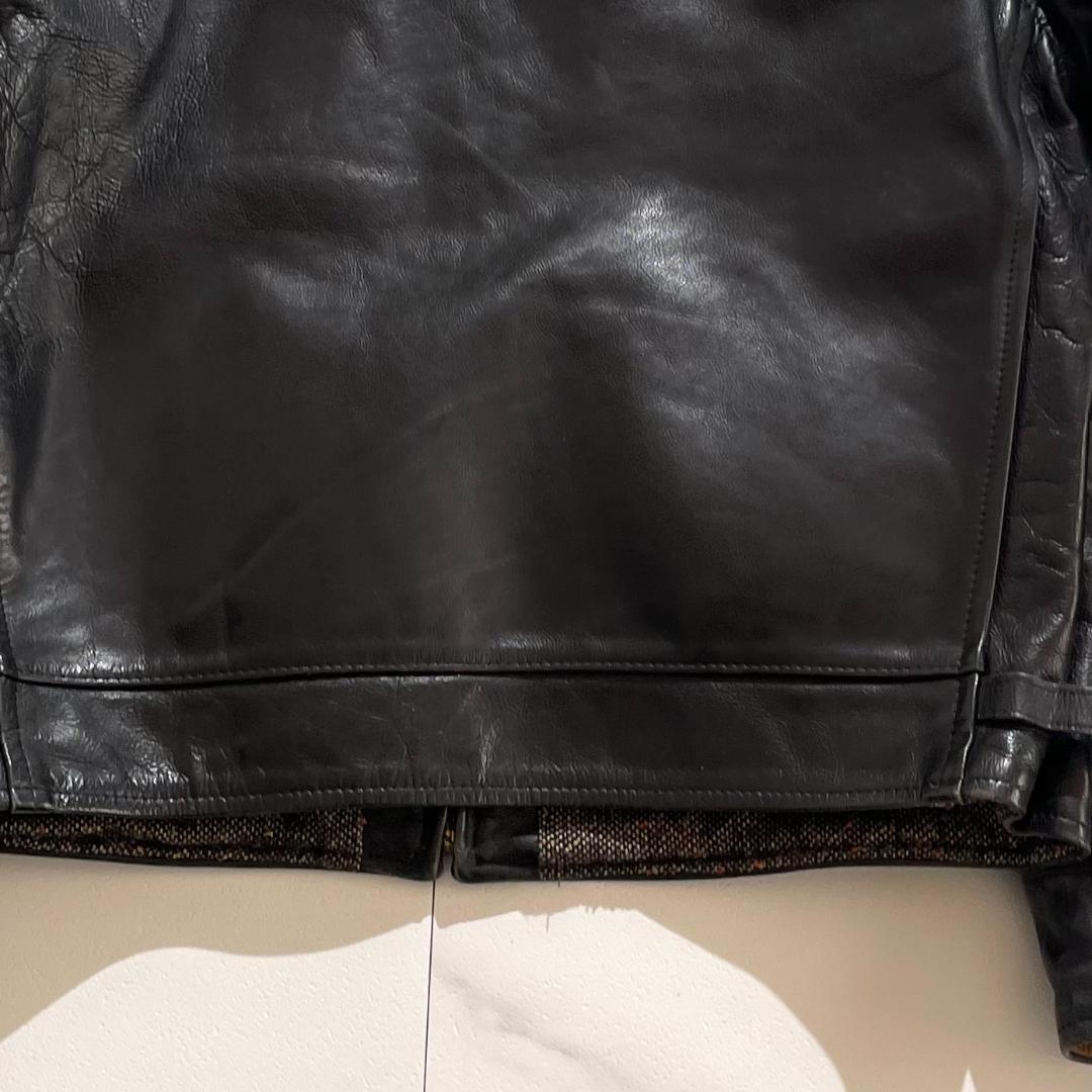 希少80s　エアロレザー　ハイウェイマン　ステアハイド　ライダース　牛革　40