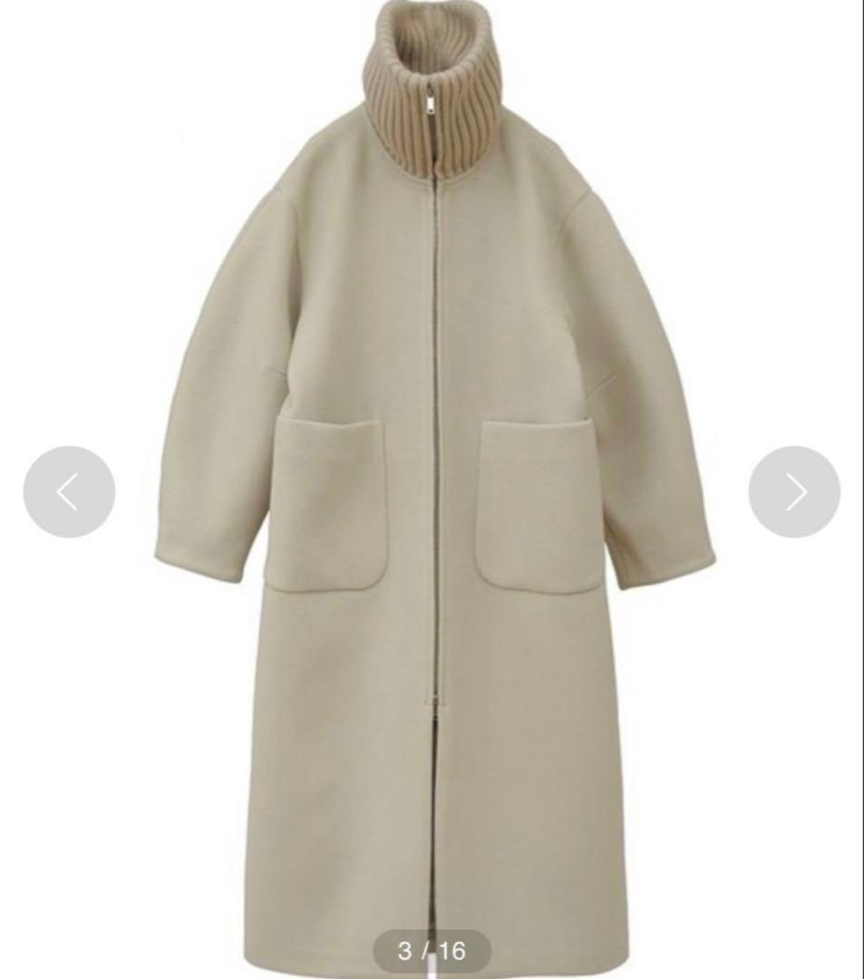 CLANE リブカラーロングコート