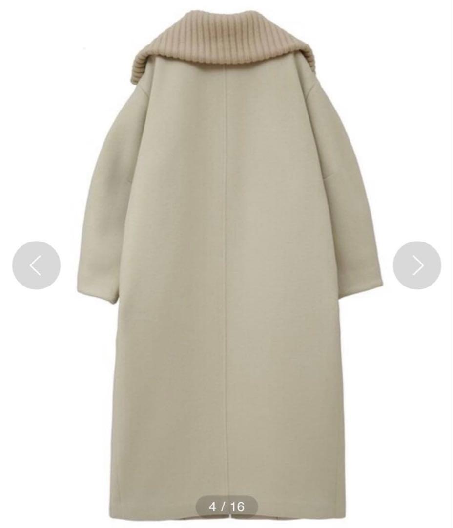 CLANE リブカラーロングコート