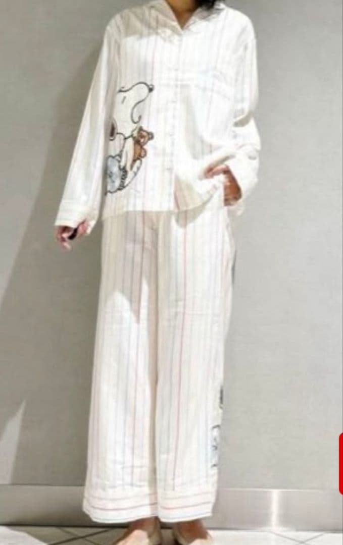 ジェラートピケ　オリジナルアートレインボーストライプネルシャツ&ロングパンツ