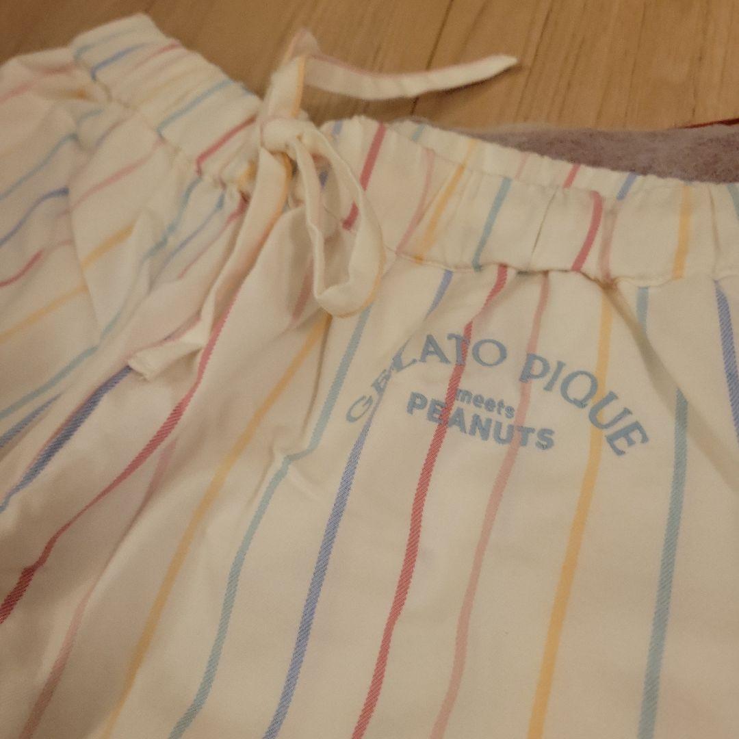 ジェラートピケ　オリジナルアートレインボーストライプネルシャツ&ロングパンツ