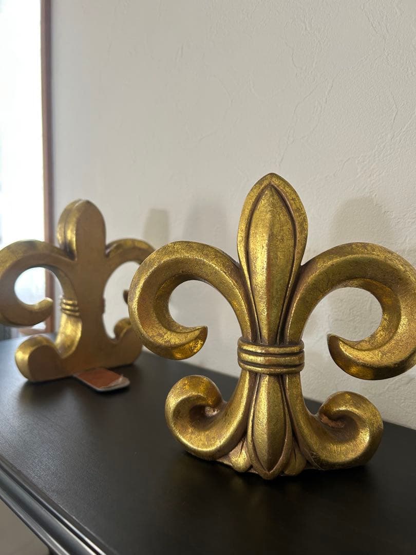 フルールドリス　ユリの紋章　ブックエンド　ブックスタンド　ビンテージ