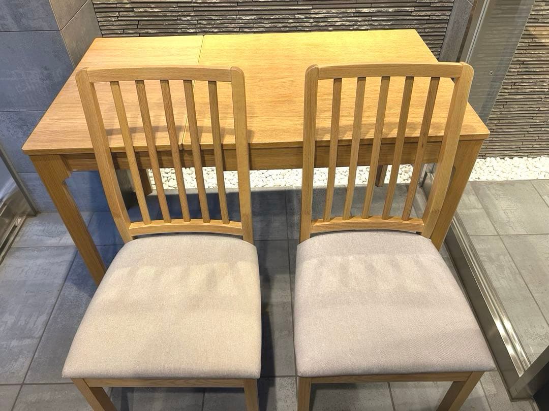 【極美品】IKEA EKEDALEN 伸長式テーブル　チェア×2脚　セット