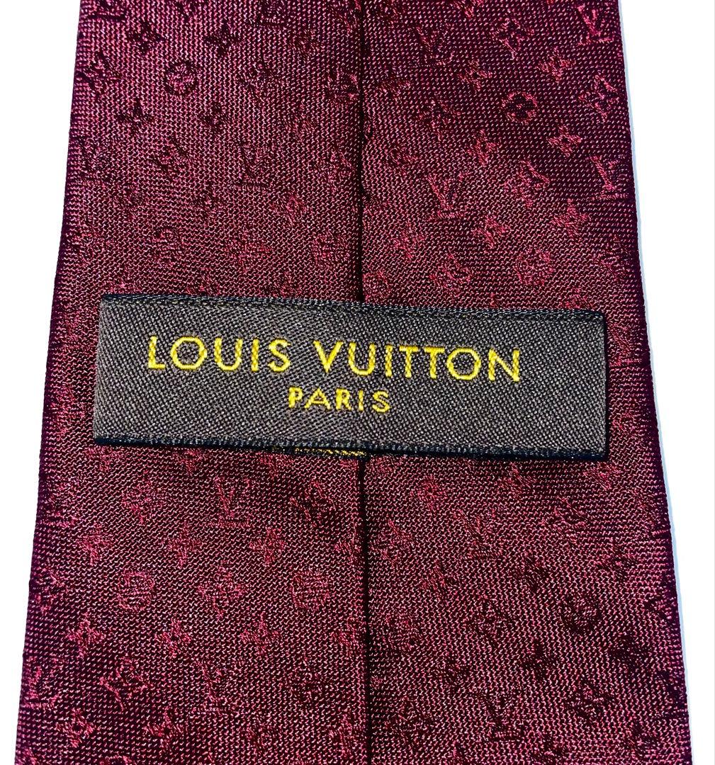 美品 ルイヴィトン ネクタイ ハイブランド モノグラム 光沢 ジャガード 希少