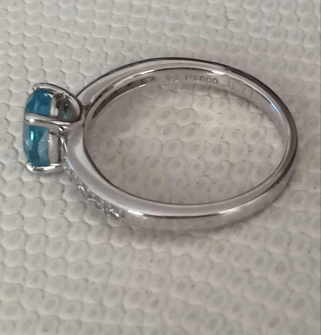 美品★TASAKIのアクアマリン✕ダイヤ PT900 指輪 10号リング 刻印有