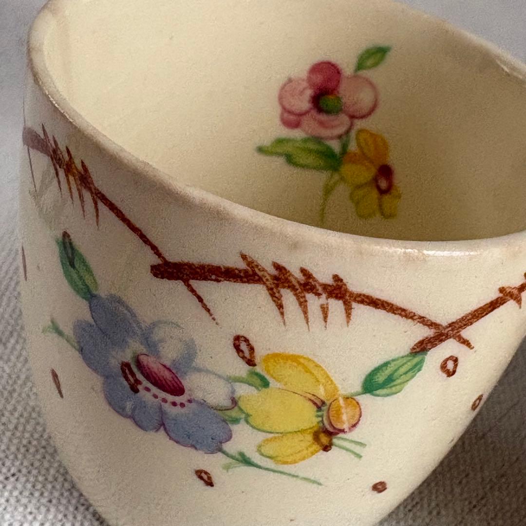 031 スージークーパー　プランタン小花　エッグカップ2個セット　ブラウン　茶色