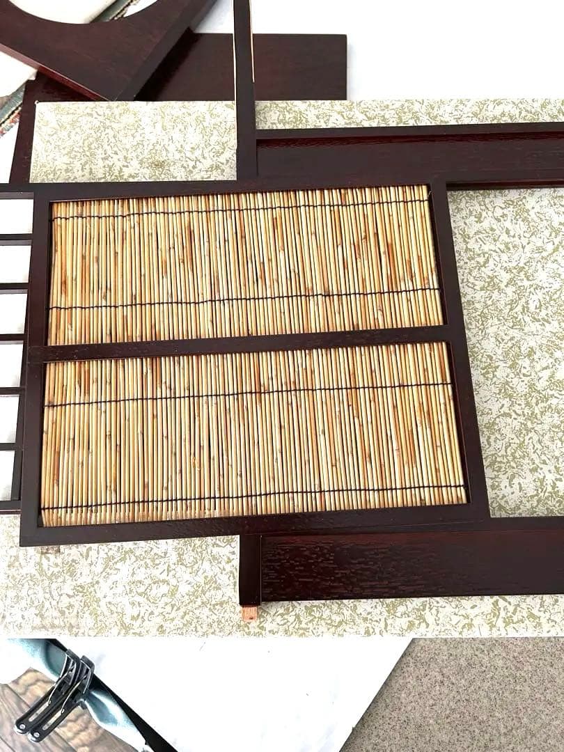 新品　茶道具吉野　組み立て式　8片　木製茶道具 格子状パネル付き