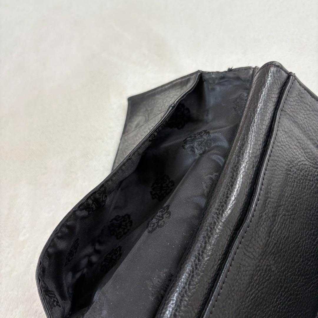 CHROME HEARTS WAVE ダガー　レザーウォレット　長財布　ブラック