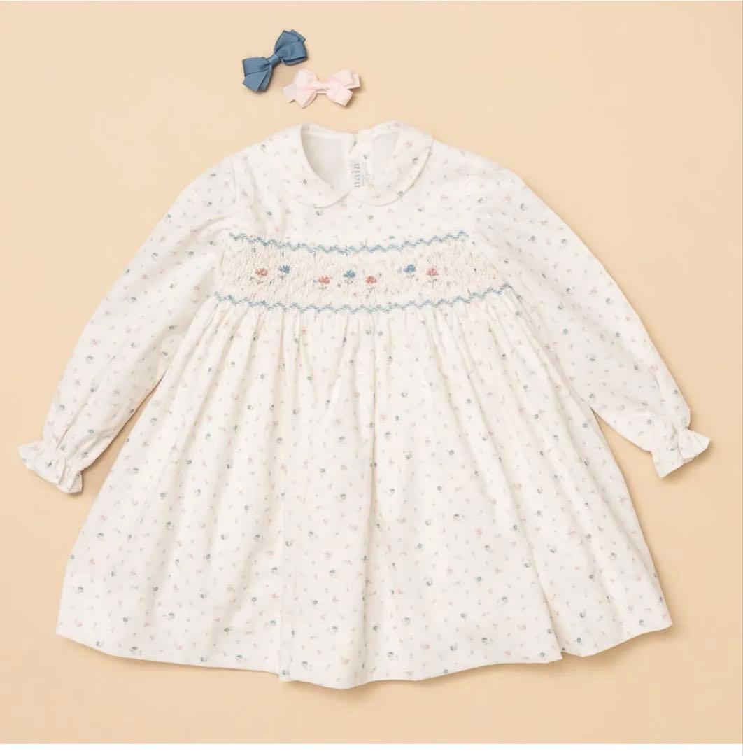 サンサカエプチ　花柄長袖ワンピース　アマイアキッズ　Amaia kids 3Y