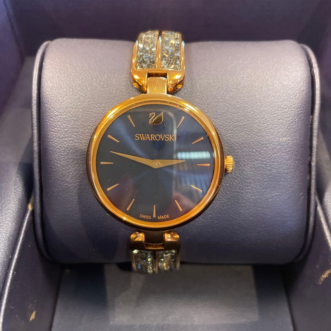 スワロフスキー　Dream Rock ウォッチ ブルー/ローズゴールド