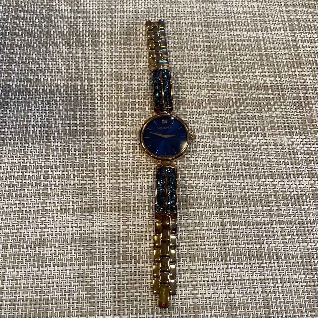 スワロフスキー　Dream Rock ウォッチ ブルー/ローズゴールド